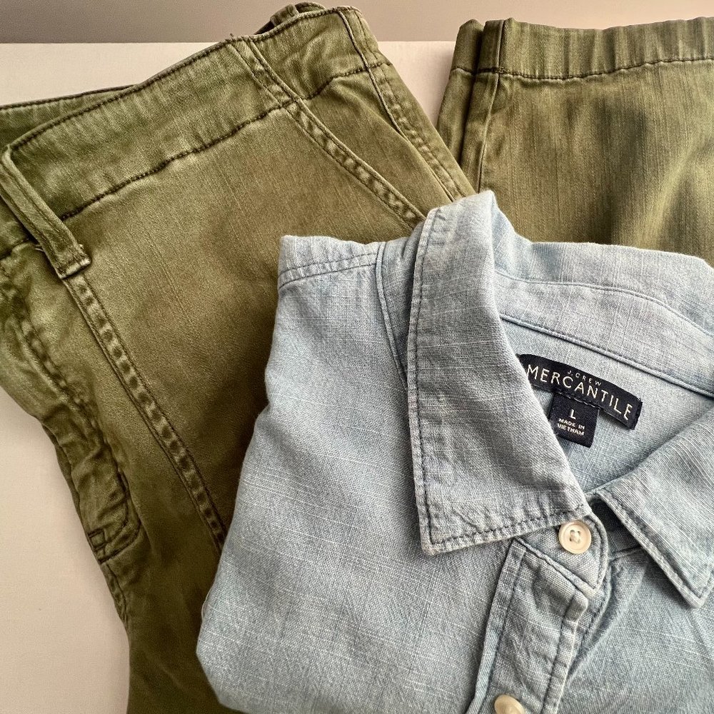 J. Crew Slim Stretch Cargo Pants Olive Green 32